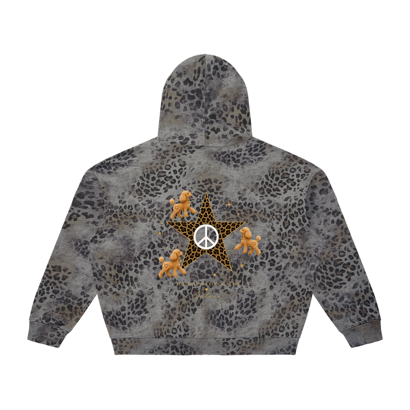 ヴィンテージウォッシュ レオパード フルジップパーカー — ユニセックス