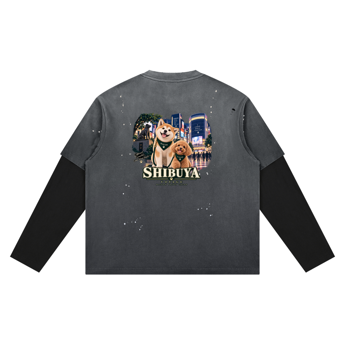 Unisex Vintage Wash Distressed Layer T-Shirt