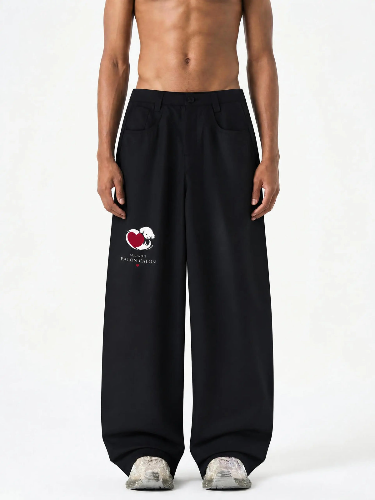 CALON HEART | ユニセックス エッセンシャル バレル ドレスパンツ