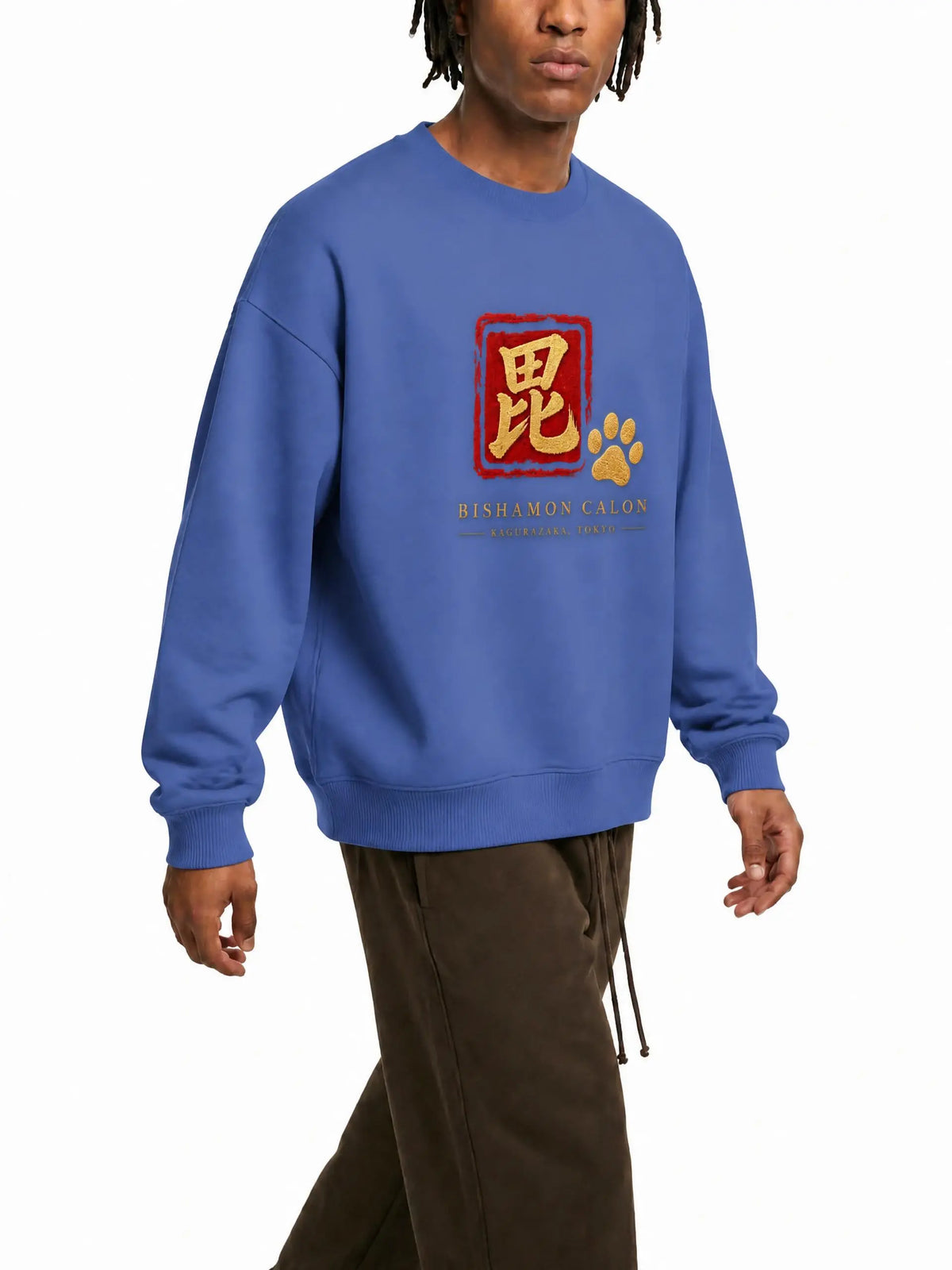 KAGURAZAKA | ユニセックス クラシック コットン スウェットシャツ毘沙門 | Unisex Classic Cotton Sweatshirt