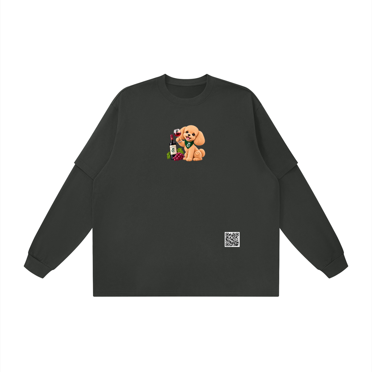 WINE SCHOLAR CALON | レイヤード オーバーサイズ Tシャツ（ユニセックス）/ Unisex Layered Oversized T-Shirt