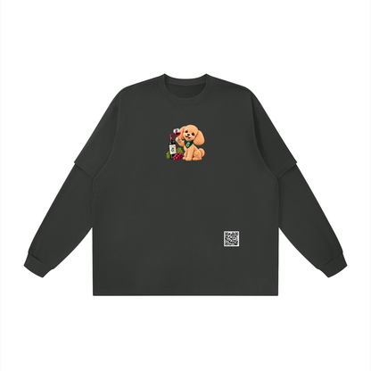 WINE SCHOLAR CALON | レイヤード オーバーサイズ Tシャツ（ユニセックス）/ Unisex Layered Oversized T-Shirt