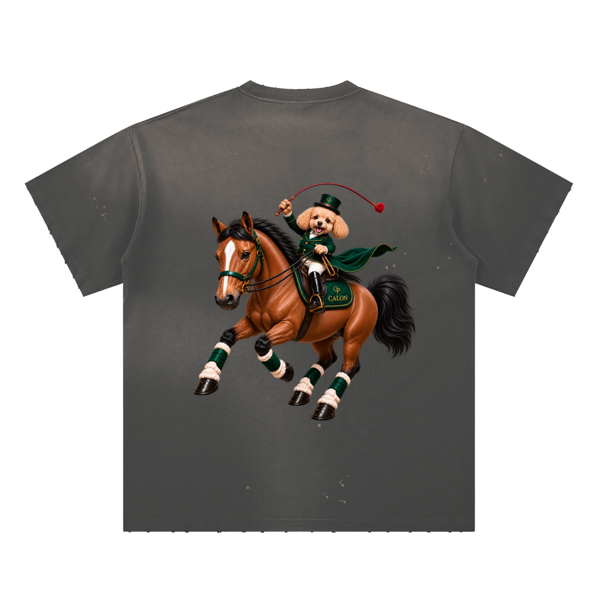 EQUESTRIAN CALON | ハンドフレイヤード サンフェード ペイントスプラッター Tシャツ / Hand-Frayed Sunfade Paint Splatter T-Shirt