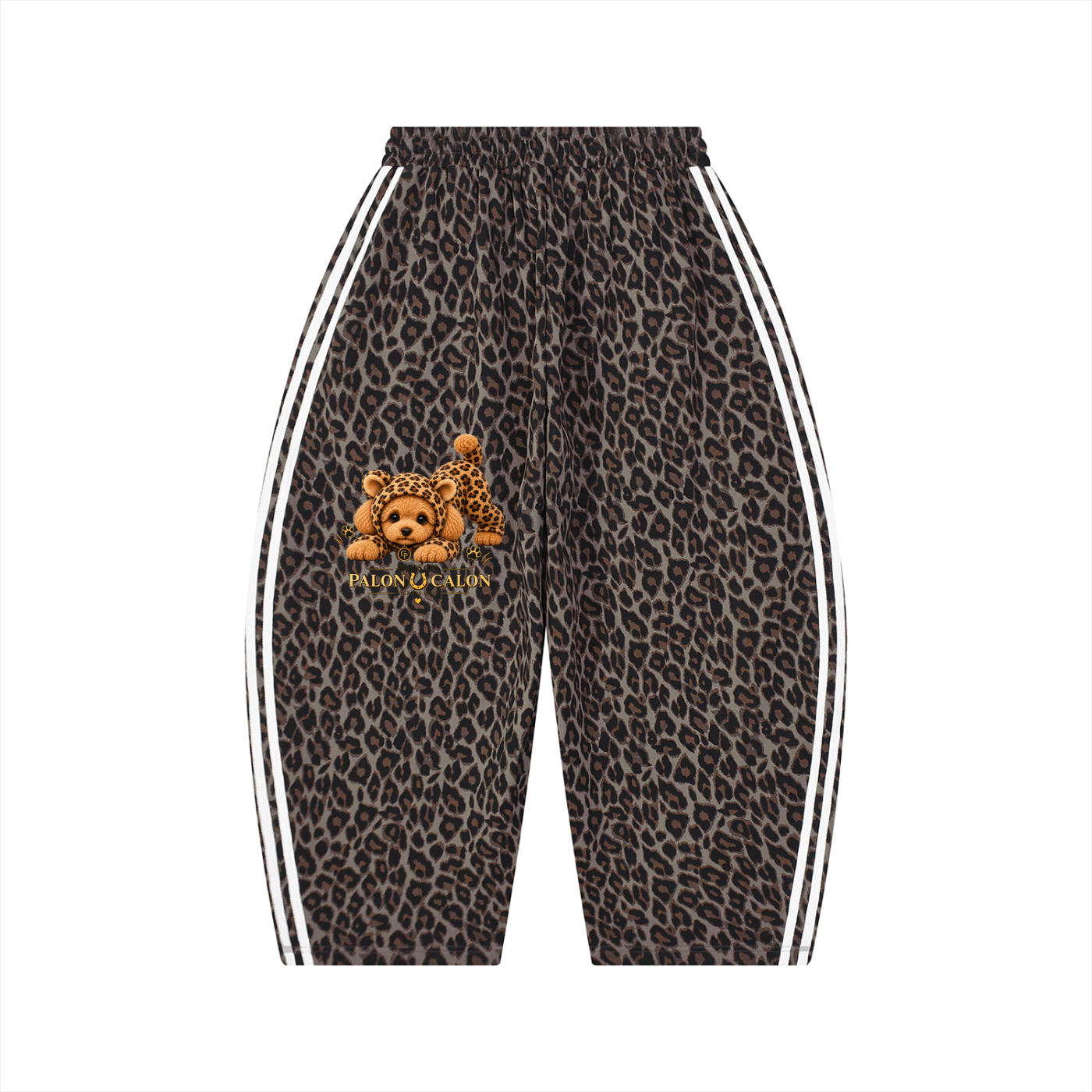 Unisex Leopard Barrel Leg Sweatpants