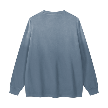 ユニセックス グラデーション ウォッシュ ロングスリーブ Tシャツ | 色の流れを、軽やかにまとわせる