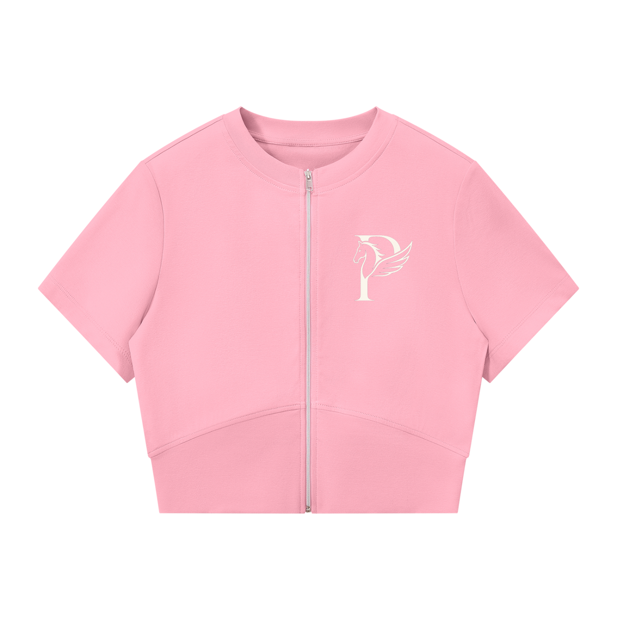 EQUESTRIAN CALON | ウィメンズ パネリング フルジップ クロップT — Women's Paneling Full-Zip Crop T-Shirt