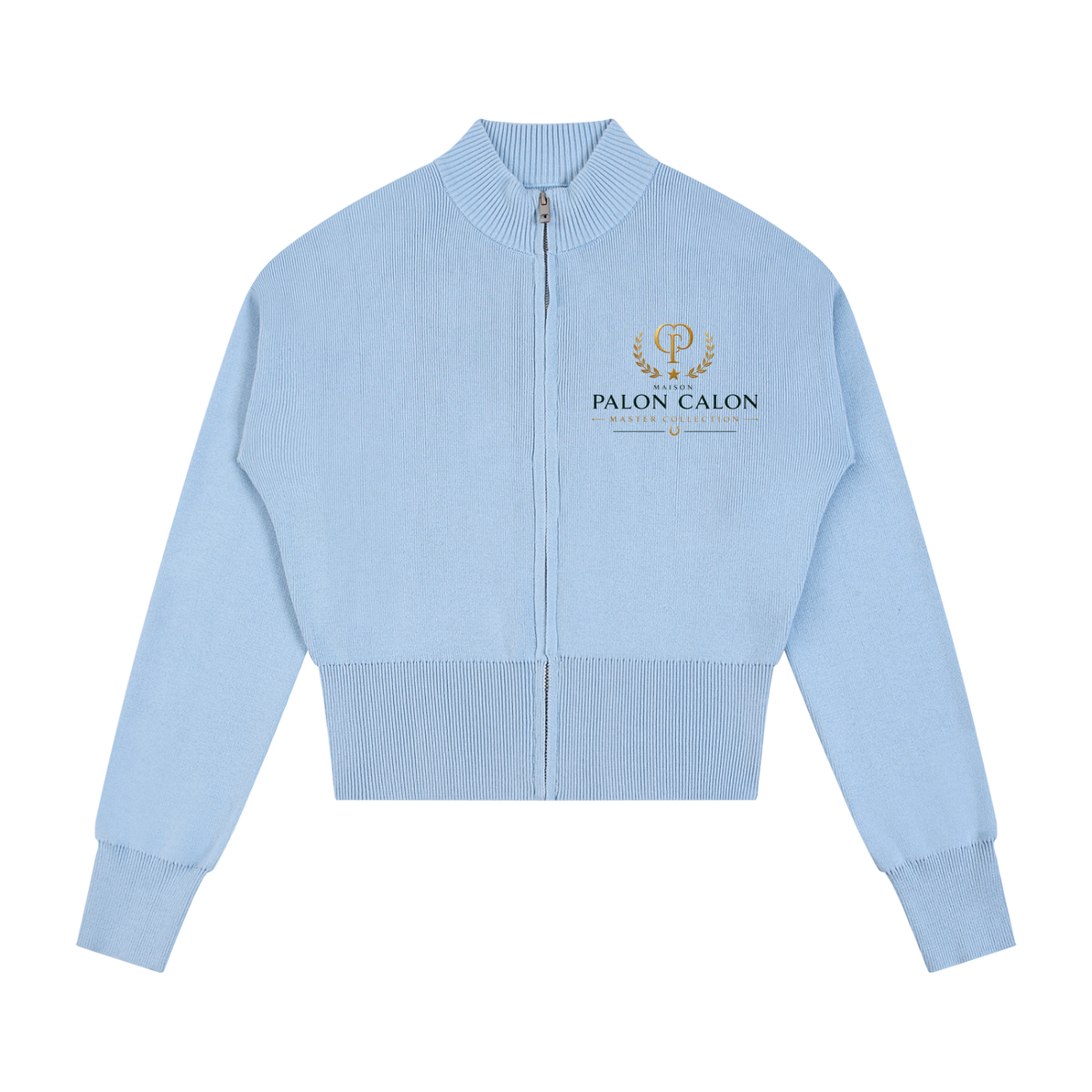 EQUESTRIAN CALON | ウィメンズ モックネック ジップアップ カーディガン — Women's Mock Neck Zip-Up Cardigan