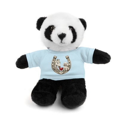 Brown Teddy Bear with Horseshoe Tee — Lucky Love Plush Gift