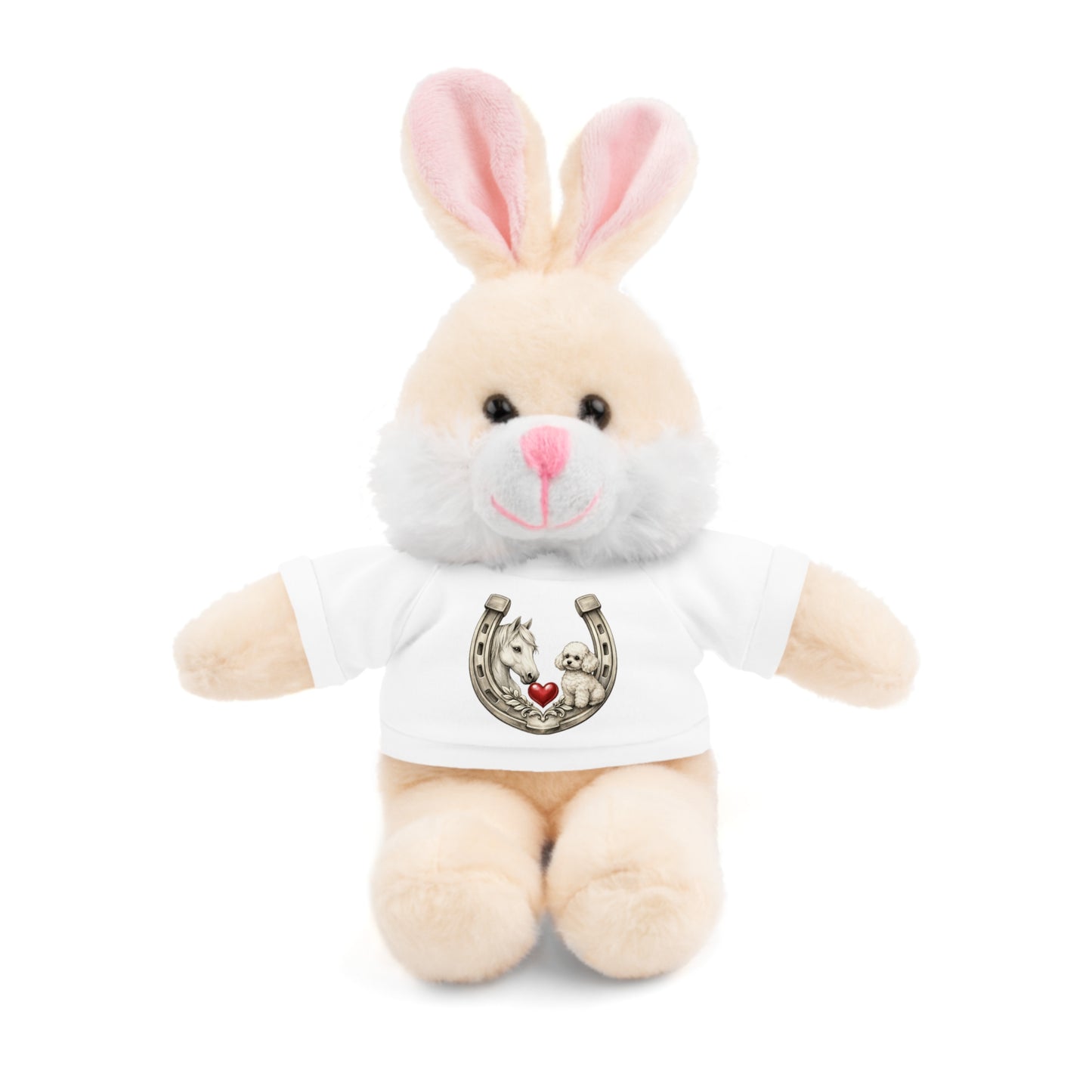 Brown Teddy Bear with Horseshoe Tee — Lucky Love Plush Gift