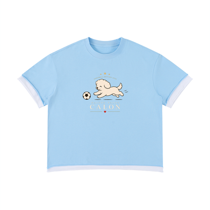 Unisex Boxy Color Block T-Shirt