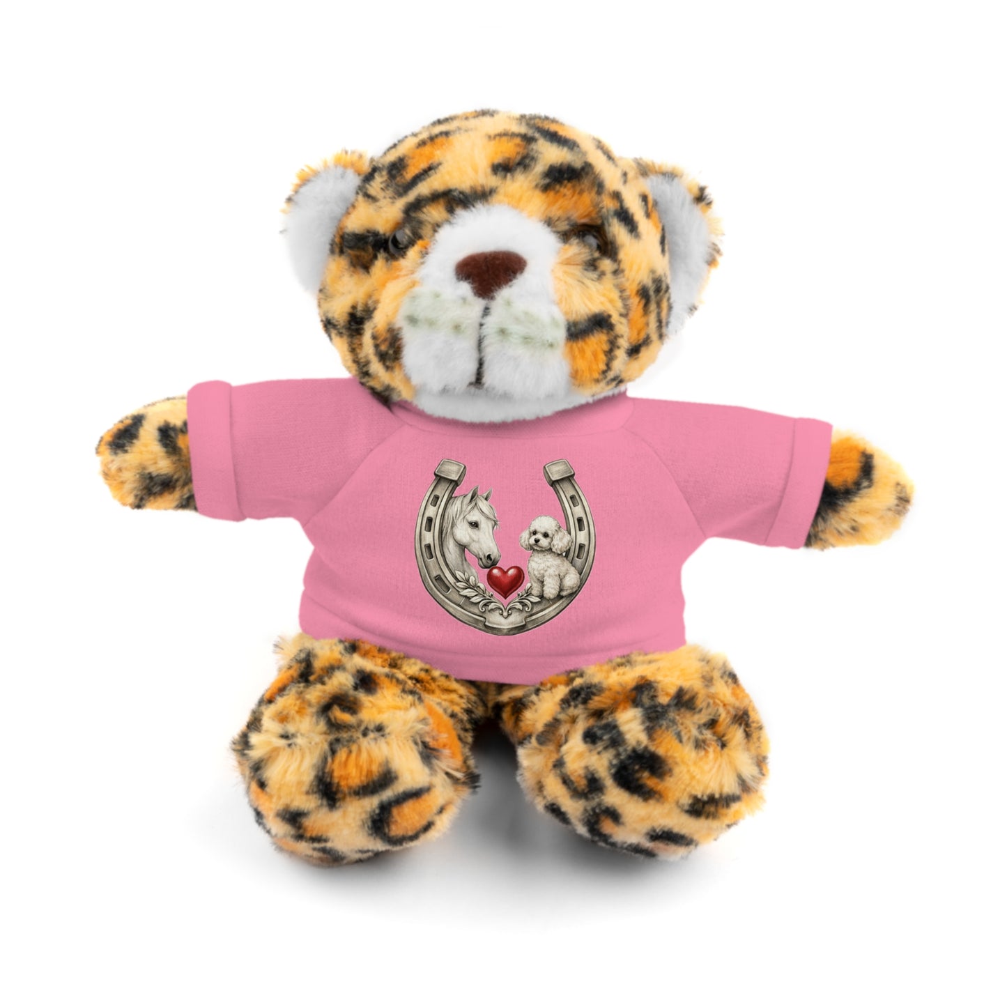 Brown Teddy Bear with Horseshoe Tee — Lucky Love Plush Gift