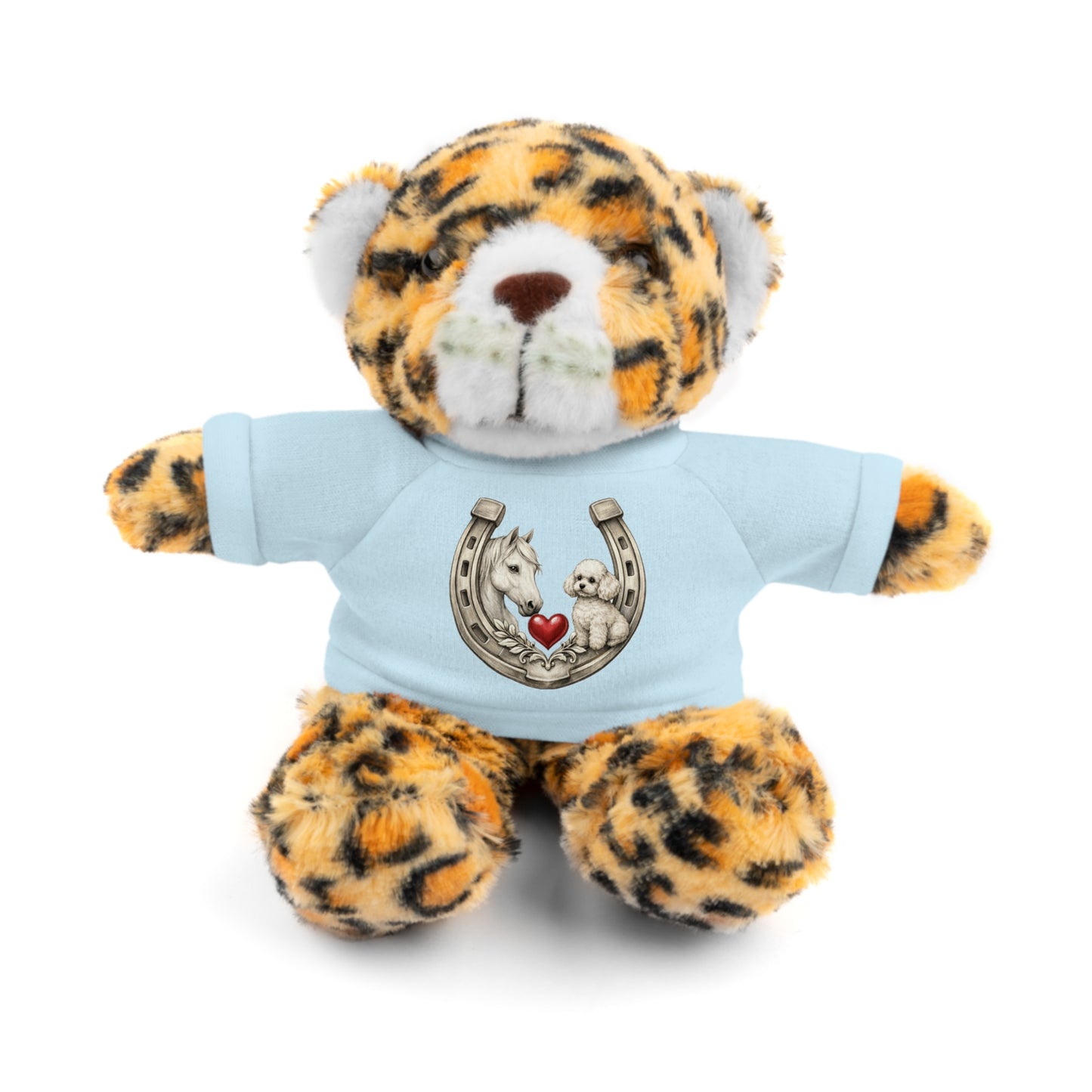 Brown Teddy Bear with Horseshoe Tee — Lucky Love Plush Gift