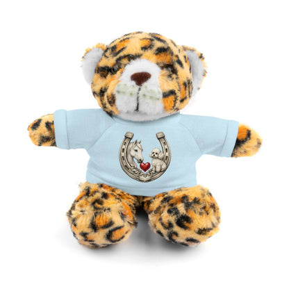 Brown Teddy Bear with Horseshoe Tee — Lucky Love Plush Gift