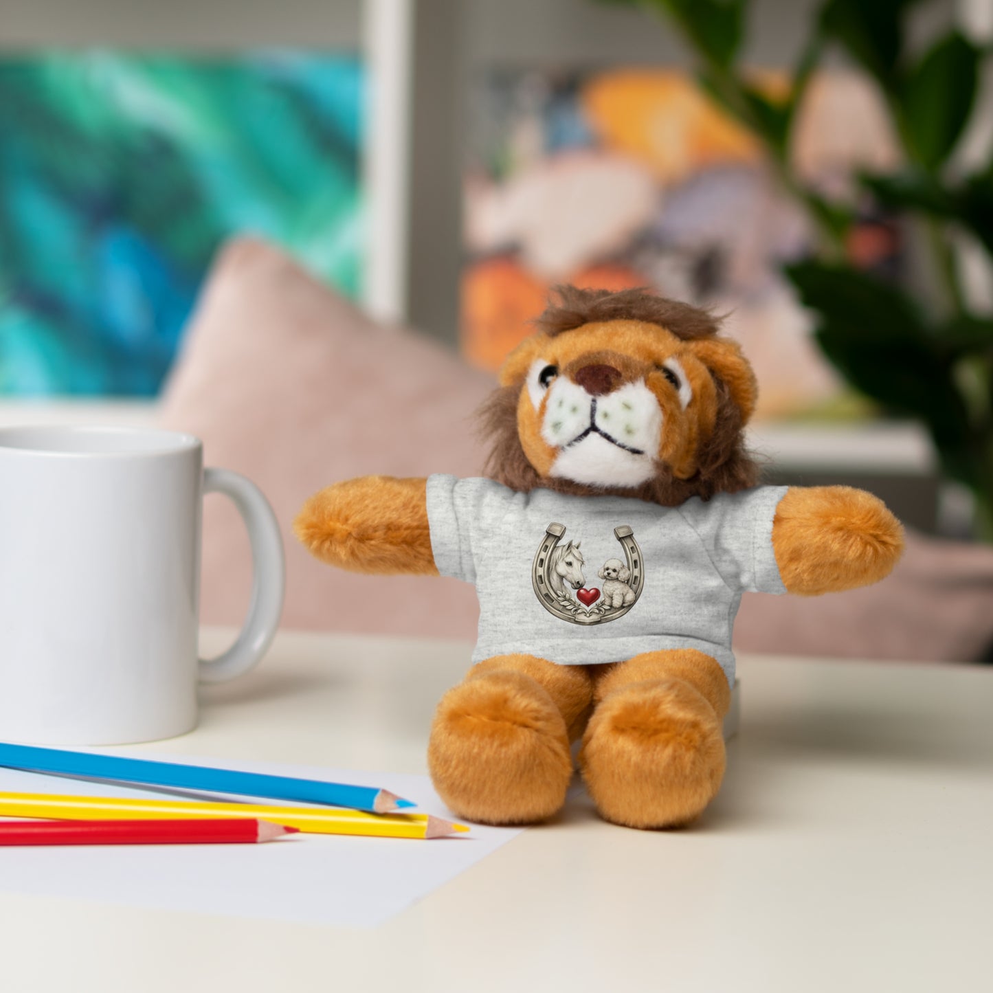 Brown Teddy Bear with Horseshoe Tee — Lucky Love Plush Gift