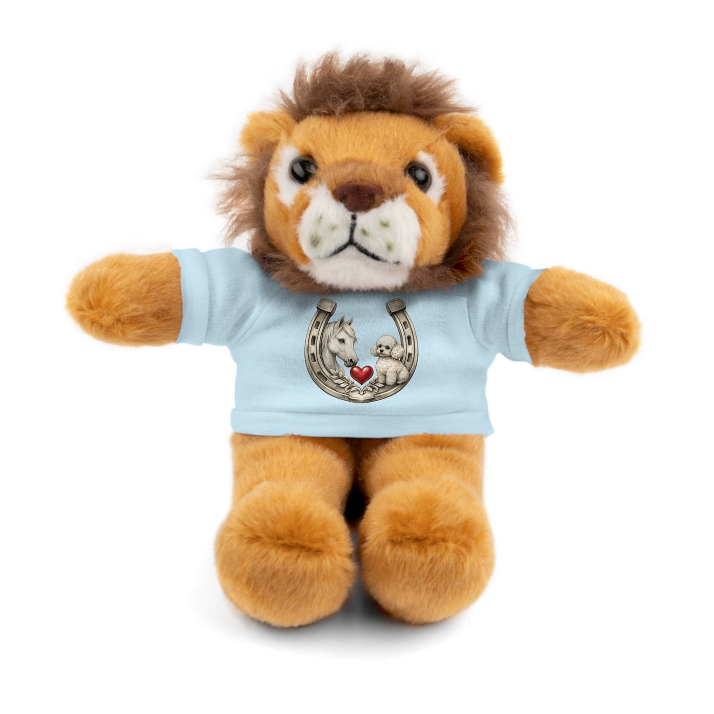 Brown Teddy Bear with Horseshoe Tee — Lucky Love Plush Gift