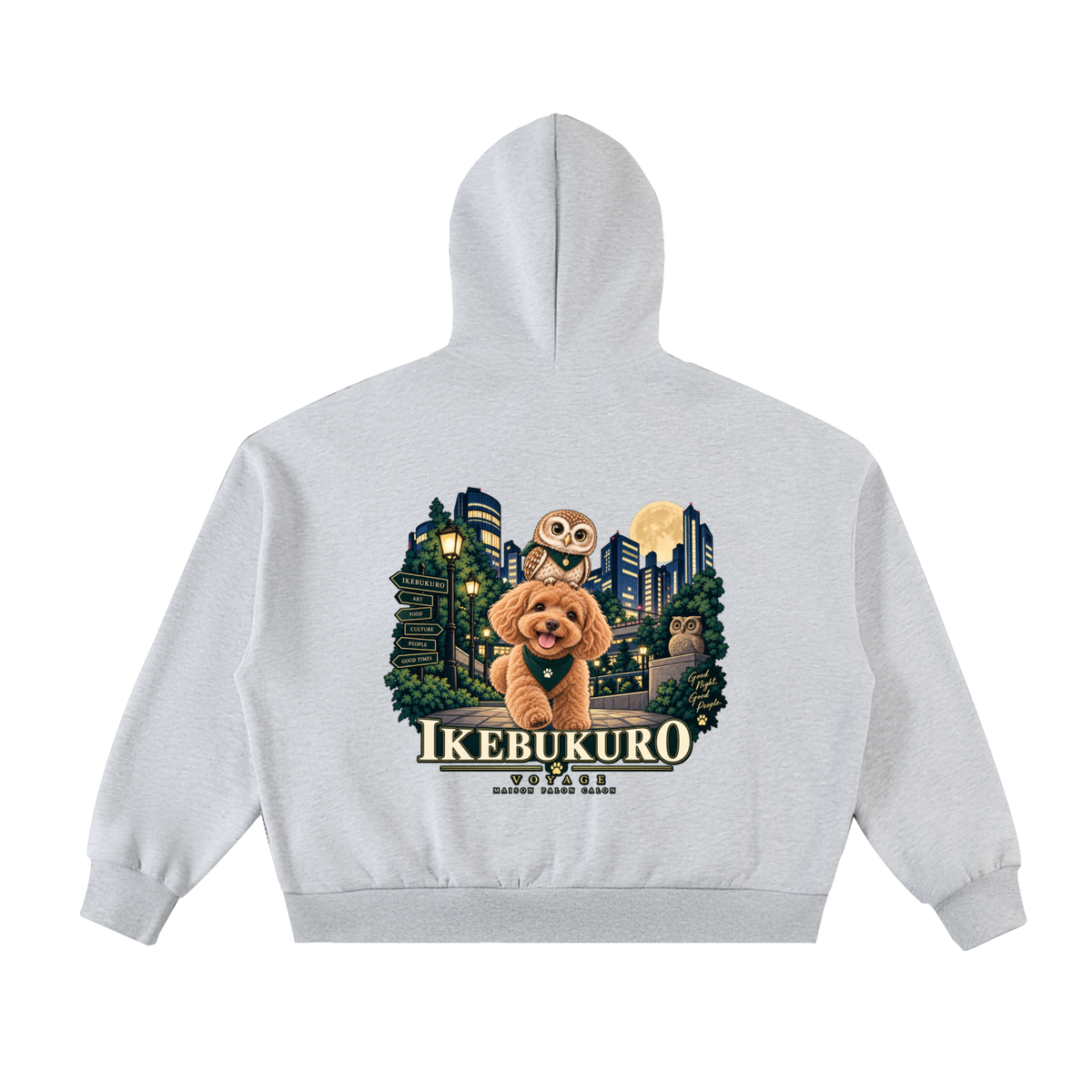 IKEBUKURO | フリース裏地 ボックスシルエット フルジップパーカー / Fleeced Full-Zip Boxy Hoodie