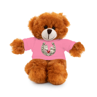 Brown Teddy Bear with Horseshoe Tee — Lucky Love Plush Gift