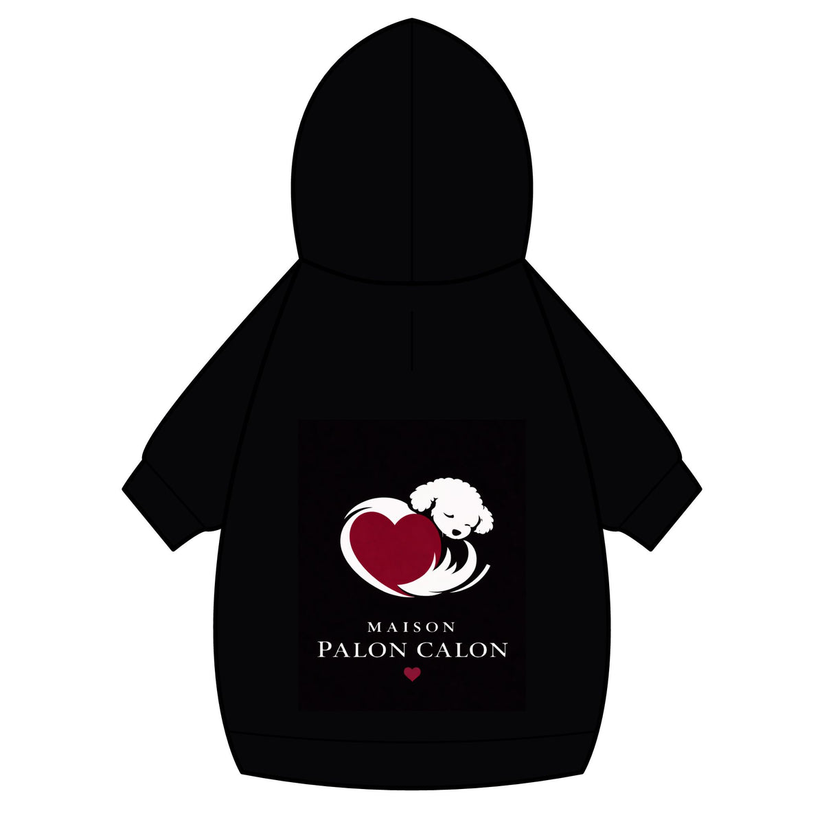 CALON HEART| ペット用 パーカー ハート＆プードル | Pet Hoodie Heart & Poodle