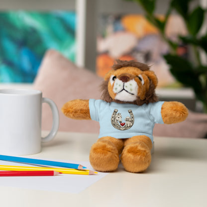Brown Teddy Bear with Horseshoe Tee — Lucky Love Plush Gift