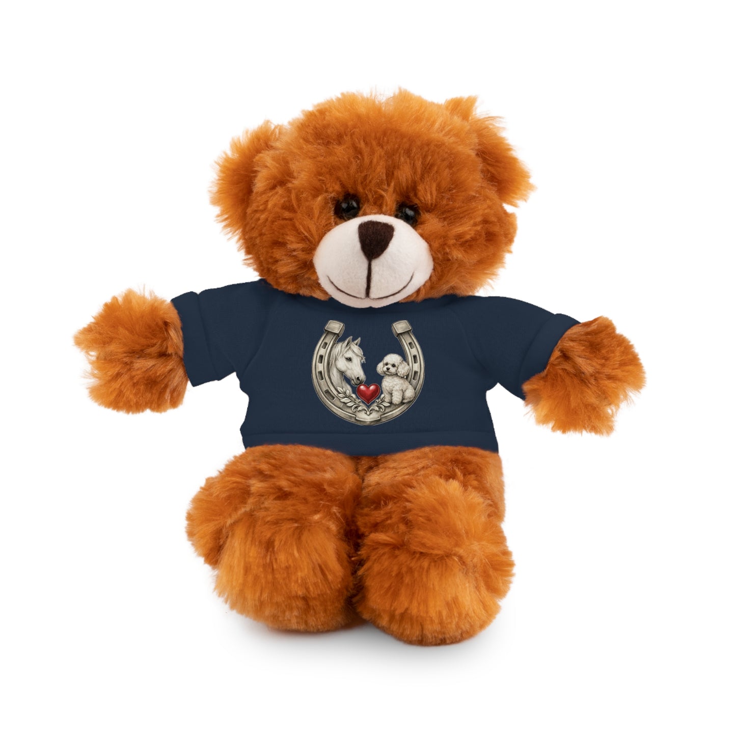 Brown Teddy Bear with Horseshoe Tee — Lucky Love Plush Gift