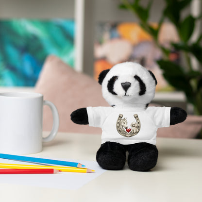 Brown Teddy Bear with Horseshoe Tee — Lucky Love Plush Gift