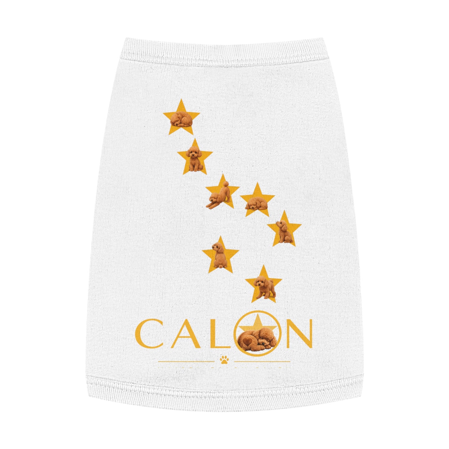 CALON ペット タンクトップ — Gold Star Paw Print Dog Shirt