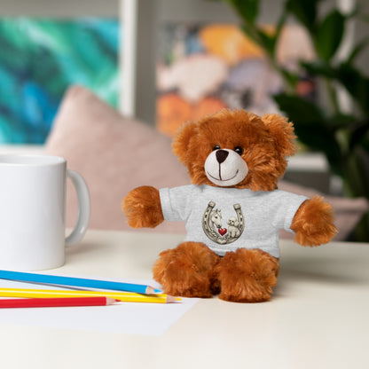 Brown Teddy Bear with Horseshoe Tee — Lucky Love Plush Gift