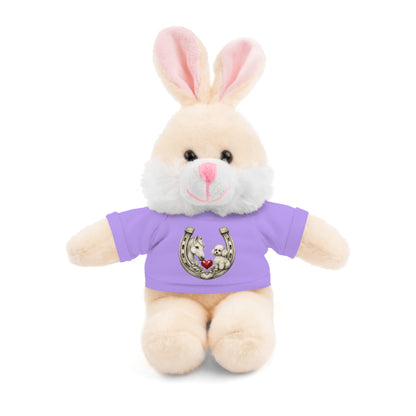 Brown Teddy Bear with Horseshoe Tee — Lucky Love Plush Gift