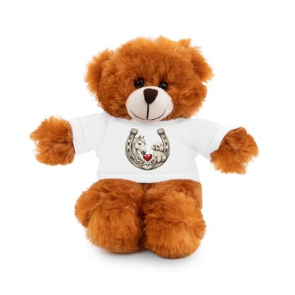 Brown Teddy Bear with Horseshoe Tee — Lucky Love Plush Gift