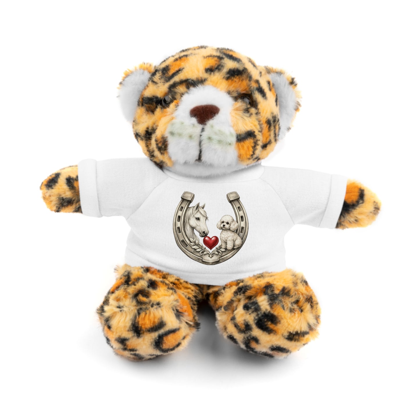 Brown Teddy Bear with Horseshoe Tee — Lucky Love Plush Gift