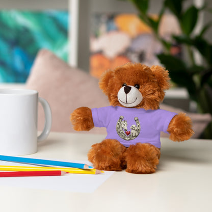 Brown Teddy Bear with Horseshoe Tee — Lucky Love Plush Gift