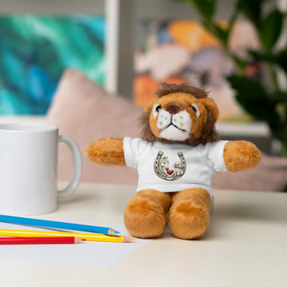 Brown Teddy Bear with Horseshoe Tee — Lucky Love Plush Gift