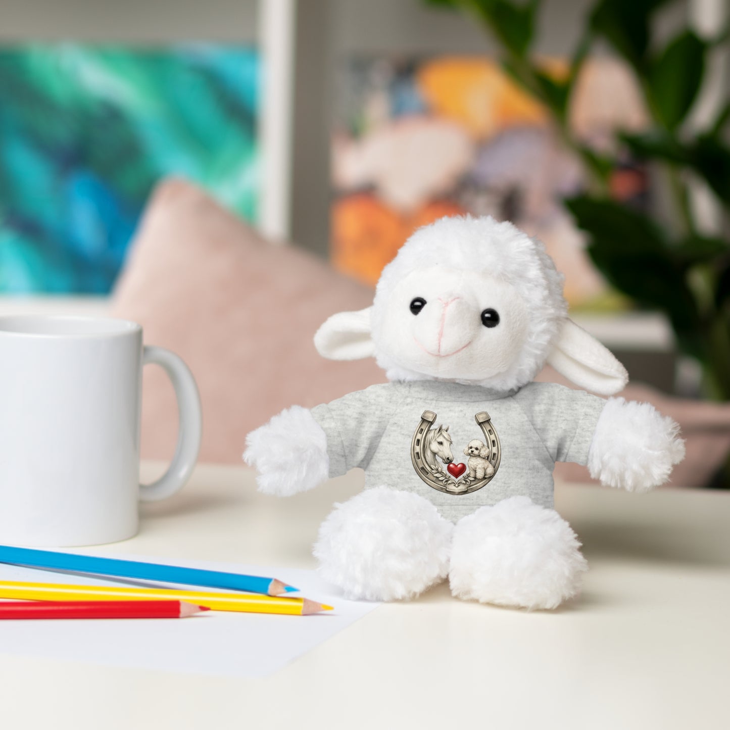 Brown Teddy Bear with Horseshoe Tee — Lucky Love Plush Gift