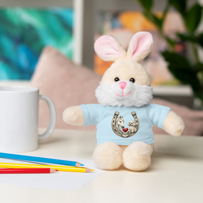 Brown Teddy Bear with Horseshoe Tee — Lucky Love Plush Gift