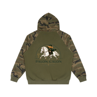 ユニセックス カモスプライス ラグラン ジップフーディー — Unisex Camo-Splice Raglan Zip Hoodie