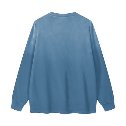 ユニセックス グラデーション ウォッシュ ロングスリーブ Tシャツ | 色の流れを、軽やかにまとわせる