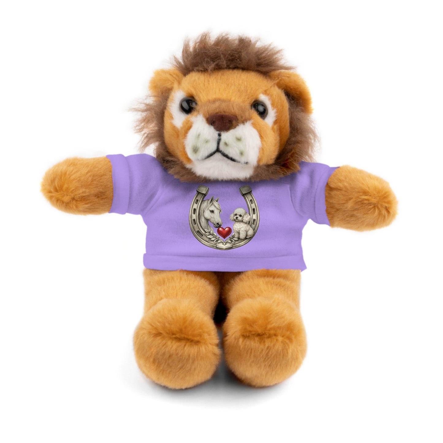 Brown Teddy Bear with Horseshoe Tee — Lucky Love Plush Gift