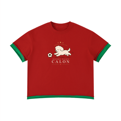 Unisex Boxy Color Block T-Shirt