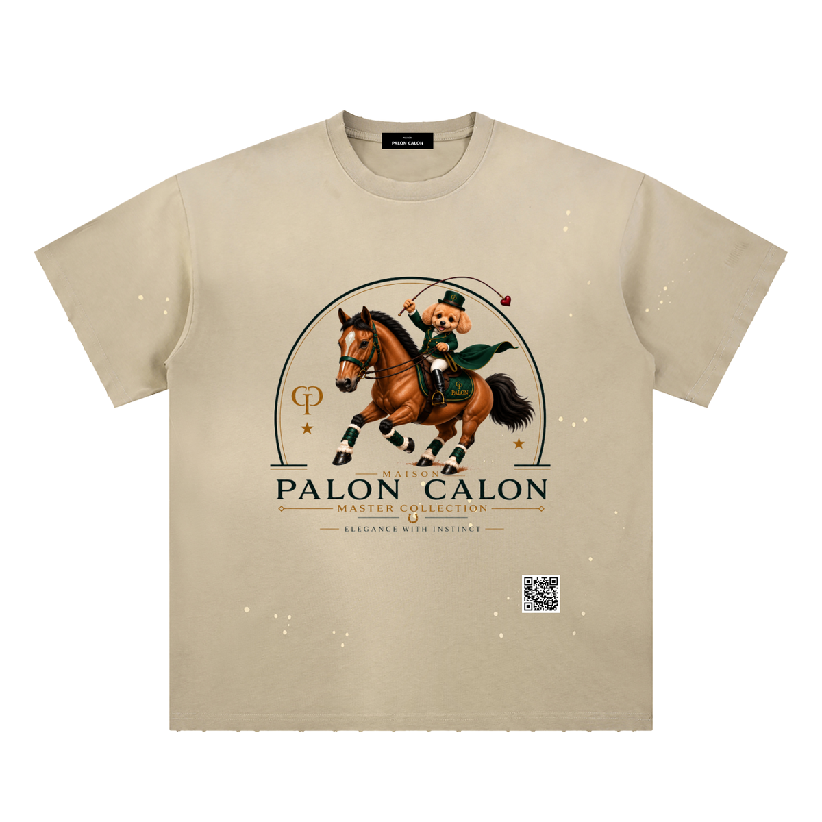 EQUESTRIAN CALON | ハンドフレイヤード サンフェード ペイントスプラッター Tシャツ / Hand-Frayed Sunfade Paint Splatter T-Shirt