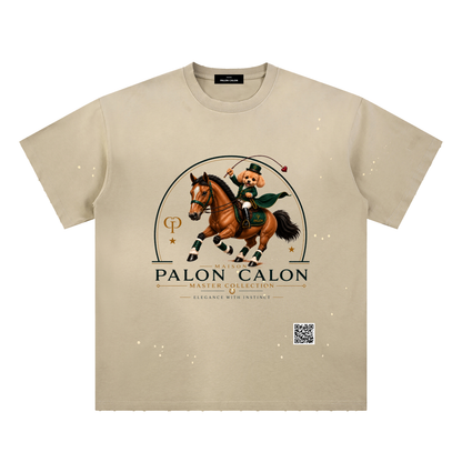 EQUESTRIAN CALON | ハンドフレイヤード サンフェード ペイントスプラッター Tシャツ / Hand-Frayed Sunfade Paint Splatter T-Shirt