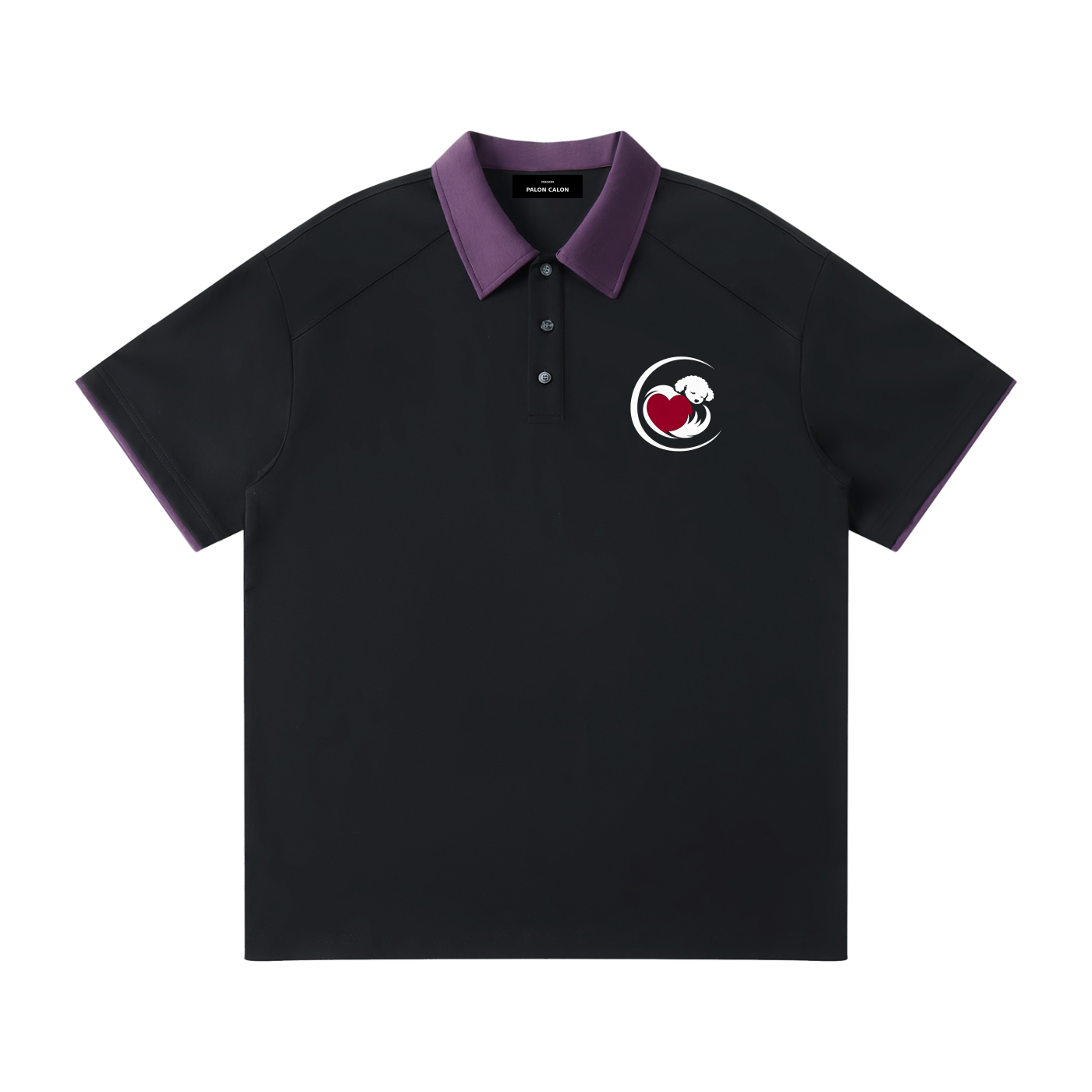 Contrast Collar Raglan Polo Shirt