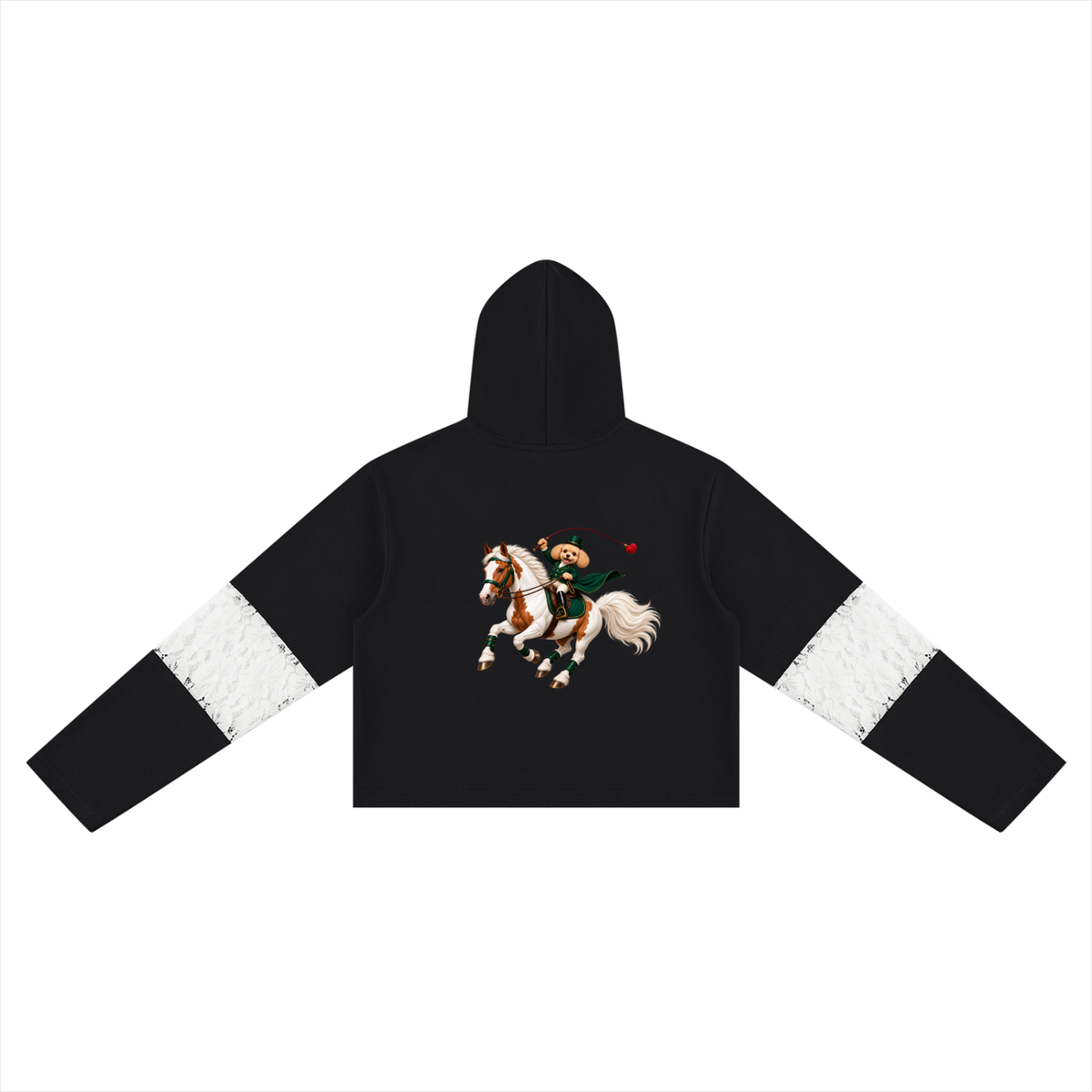EQUESTRIAN CALON | レースパネルクロップドフーディー（レディース） / Women's Cropped Lace-Panel Hoodie