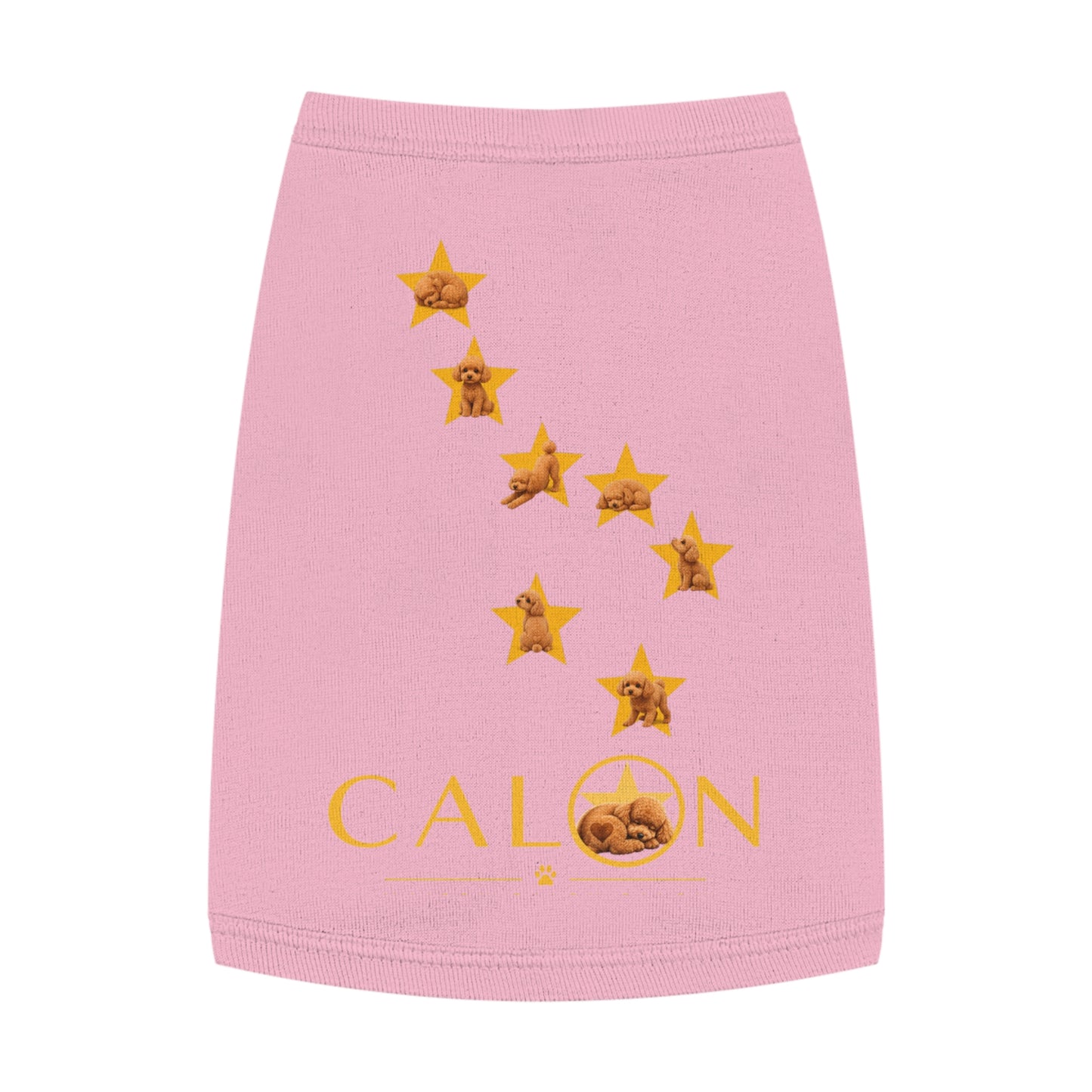 CALON ペット タンクトップ — Gold Star Paw Print Dog Shirt