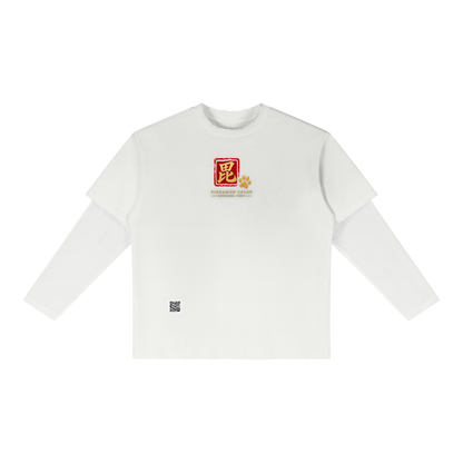 KAGURAZAKA | ユニセックス サンフェード レイヤー Tシャツ毘沙門 / Unisex Sunfade Layer T-Shirt