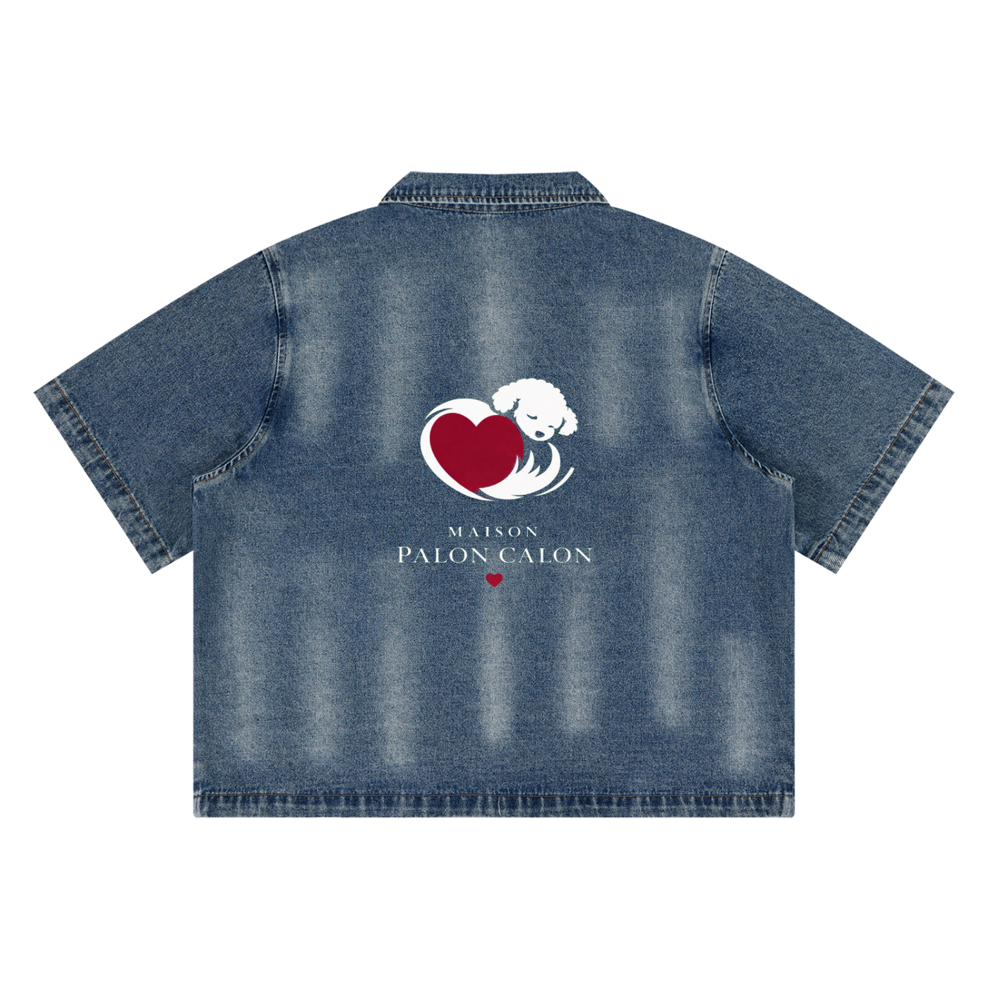 Unisex Vintage Washed Full-Zip Denim Shirt