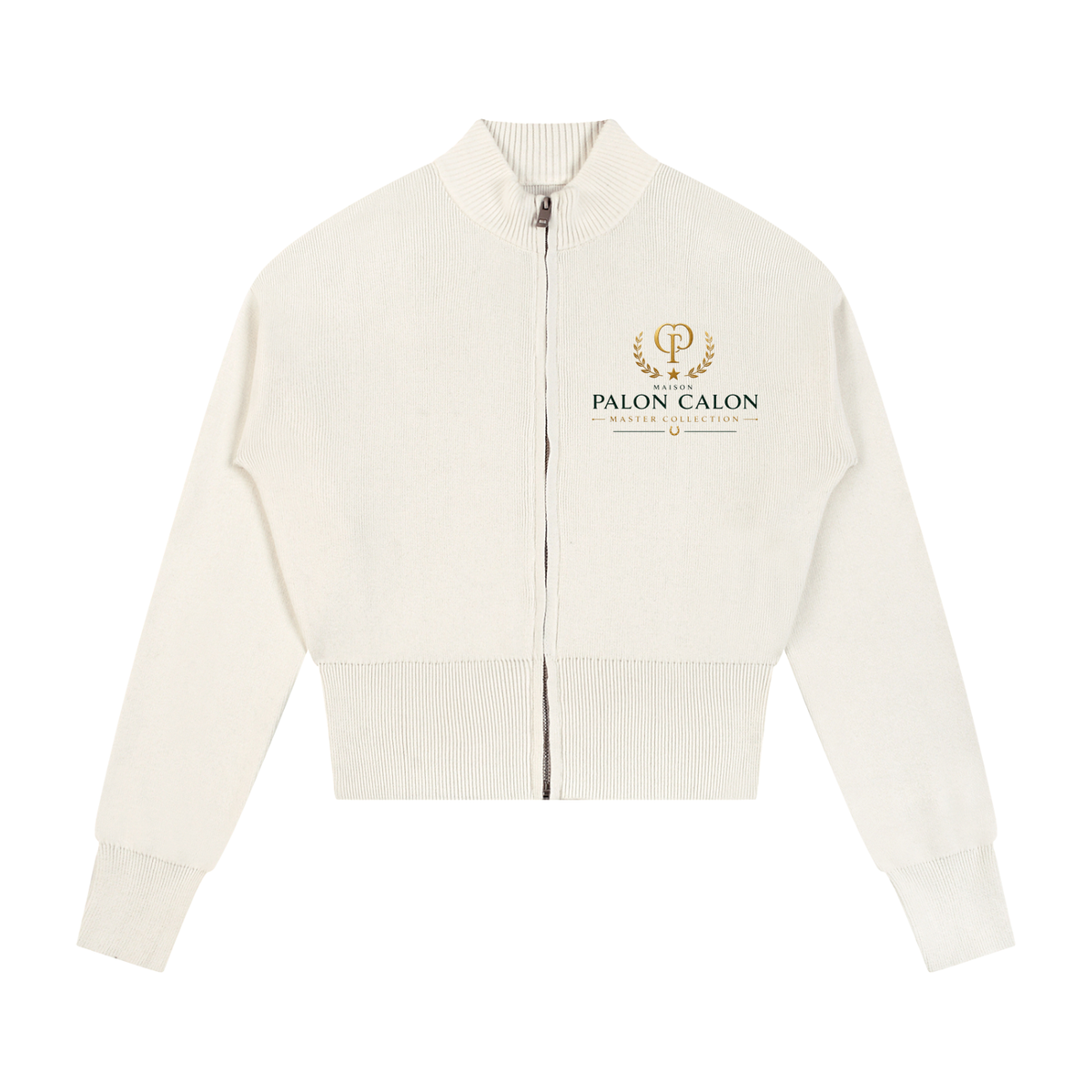 EQUESTRIAN CALON | ウィメンズ モックネック ジップアップ カーディガン — Women's Mock Neck Zip-Up Cardigan