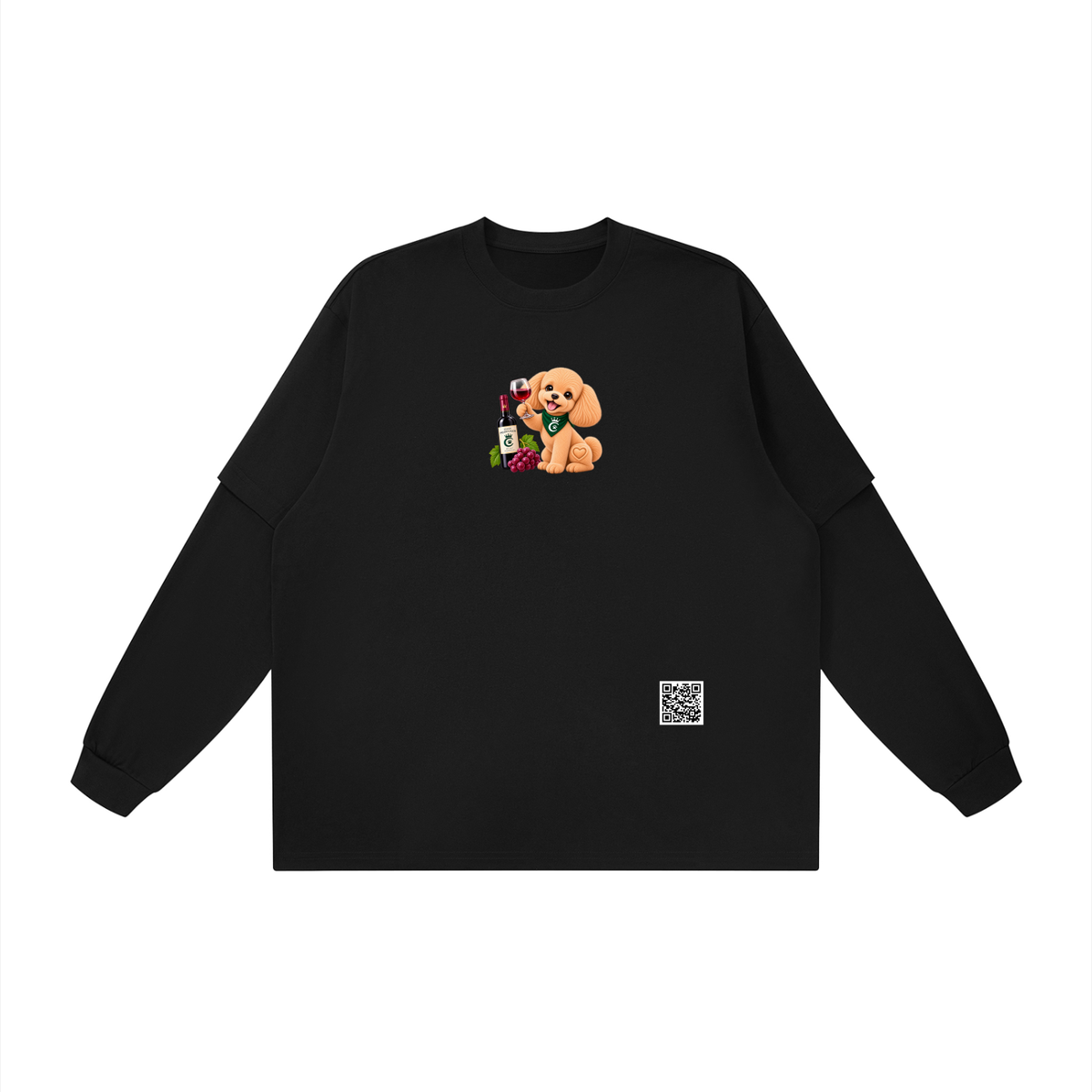 WINE SCHOLAR CALON | レイヤード オーバーサイズ Tシャツ（ユニセックス）/ Unisex Layered Oversized T-Shirt
