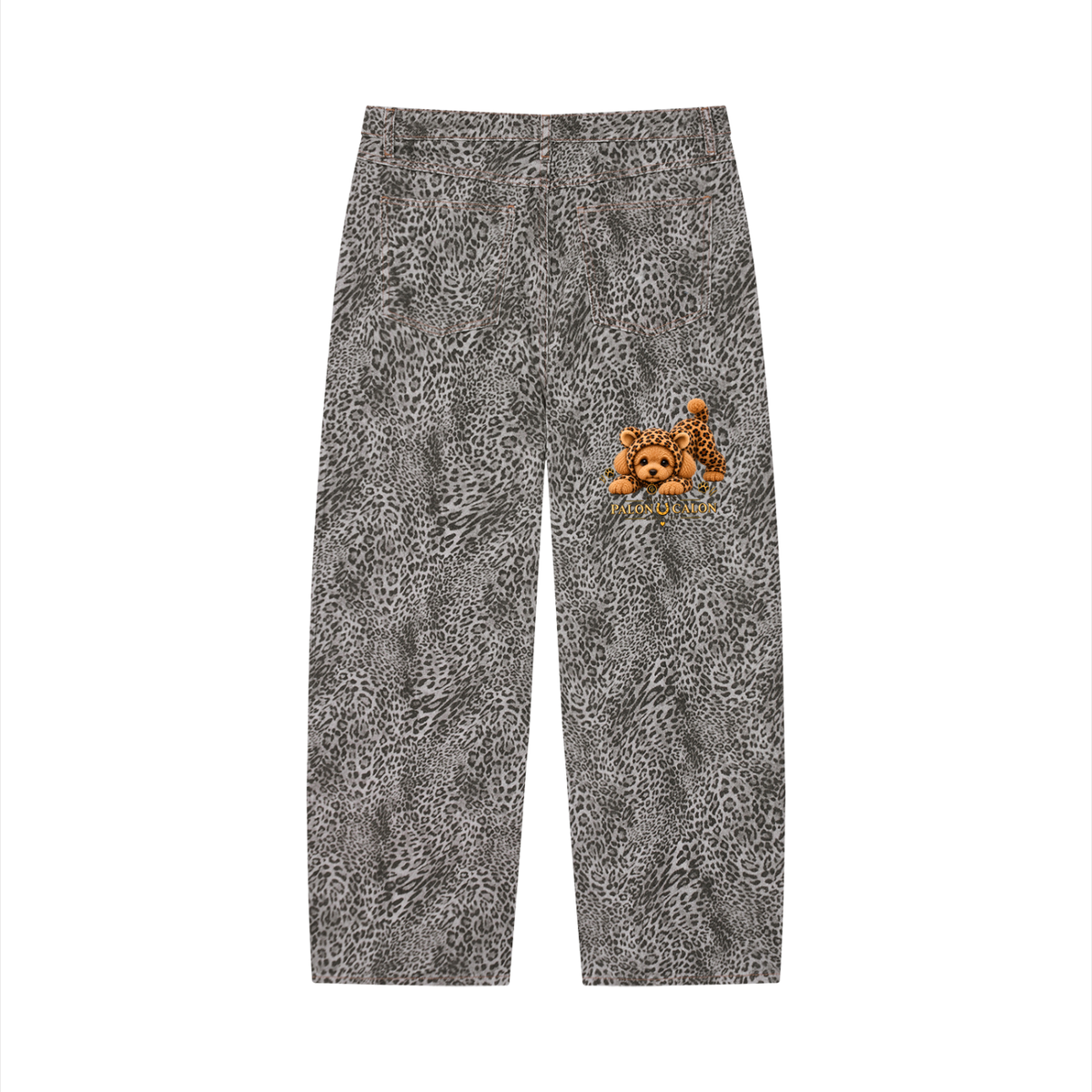 LEOPARD | ヴィンテージウォッシュ レオパード ワイドレッグパンツ — ユニセックス