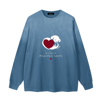 ユニセックス グラデーション ウォッシュ ロングスリーブ Tシャツ | 色の流れを、軽やかにまとわせる