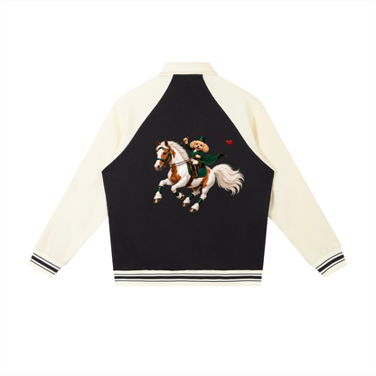 EQUESTRIAN CALON | ユニセックス コントラスト ラグラン ベースボールジャケット — Unisex Contrast Raglan Baseball Jacket
